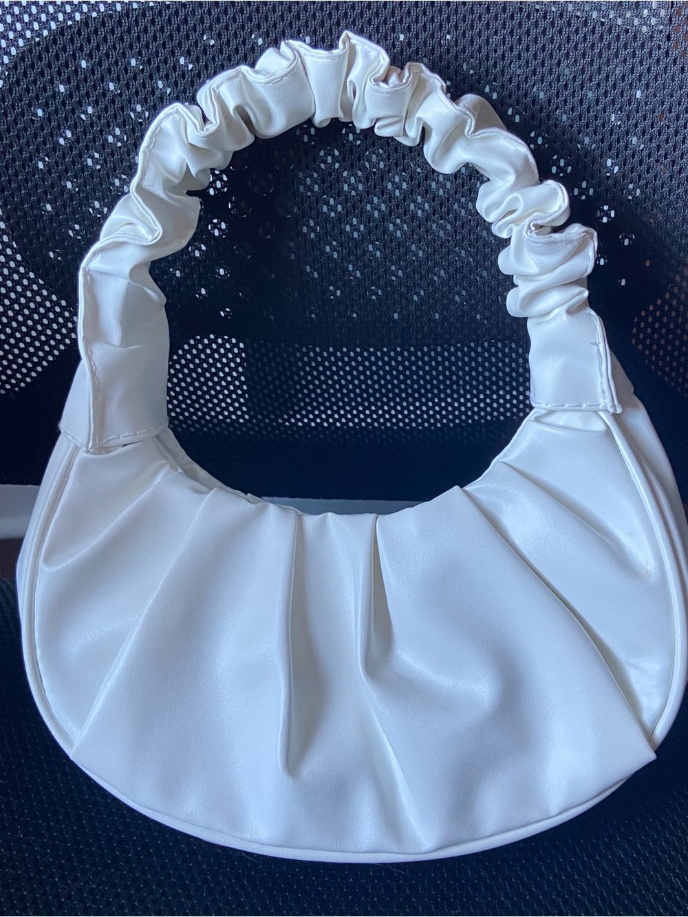 White Ruched Mini Purse - Picture 2 of 6